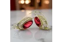 Earrings Vintage craft Ruby 14K Yellow gold vec023y